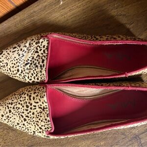 MIA Leopard-Print Pointed Flats with Red Lining